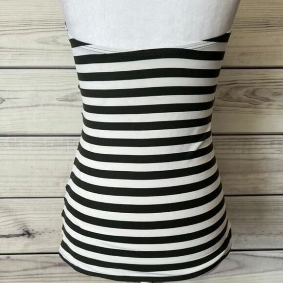 Michael Kors Green & White Striped Halter Tank Swim Suit Top - Picture 5 of 5